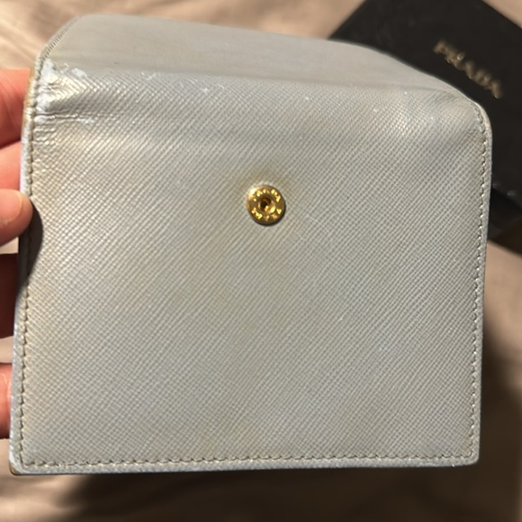 Prada Authentic light blue trifold wallet with box - Picture 4 of 13